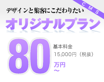 デザインと集客にこだわりたい オリジナルプラン80万円